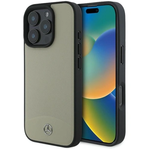 Etui Mercedes MEHMP16X23RBARE Apple iPhone 16 Pro Max hardcase MB Textured and Plain Leather MagSafe beżowy/beige