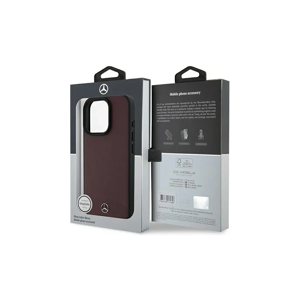 Hurtownia GSM - Mercedes MEHMP16X23RBARR Apple iPhone 16 Pro Max Hartschale strukturiert und glatt Leder MagSafe rot - MRS269 - {ean13} - Hurt