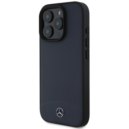 Etui Mercedes MEHMP16X23RBARV Apple iPhone 16 Pro Max hardcase Textured And Plain Leather MagSafe granatowy/navy