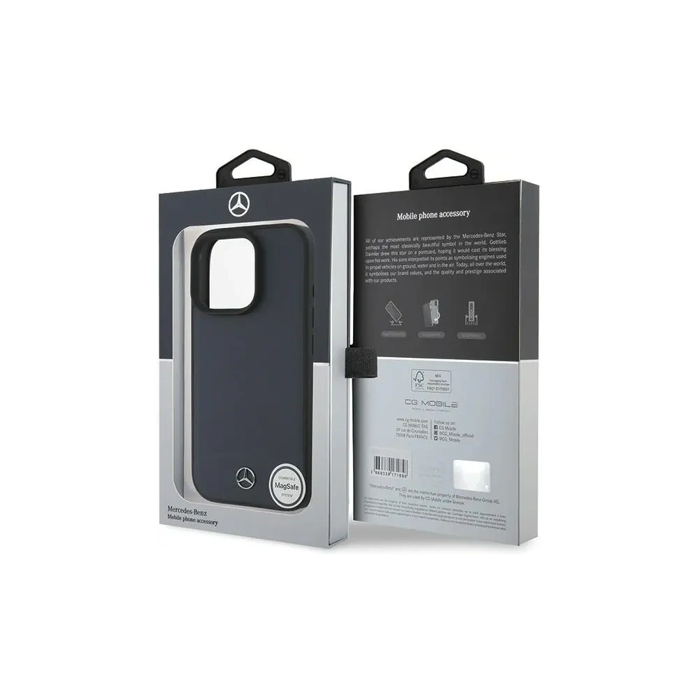 Hurtownia GSM - Etui Mercedes MEHMP16X23RBARV Apple iPhone 16 Pro Max hardcase Textured And Plain Leather MagSafe granatowy/navy - MRS270 - {ean13} - Hurt
