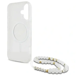 Hurtownia GSM - Guess GUHMP16MHGCRELST Apple iPhone 16 Plus kemény tok IML csillogó gyöngy pánttal MagSafe átlátszó - GUE4141 - {ean13} - Hurt