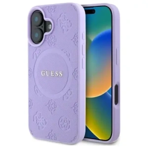 Wholesale Guess GUHMP16MPSAPSMEU Apple iPhone 16 Plus hardcase Saffiano Peony Classic Logo MagSafe purple - GUE4144 - {ean13} - Hurt