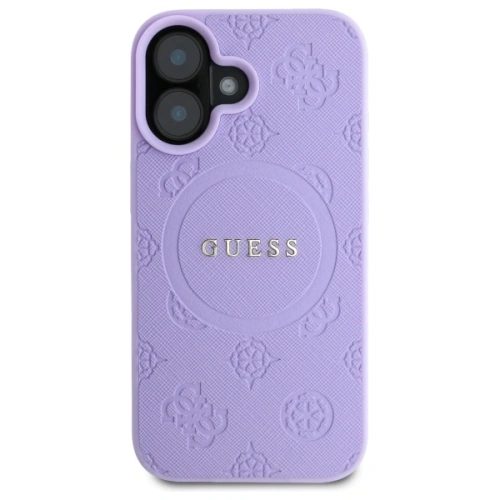 Etui Guess GUHMP16MPSAPSMEU Apple iPhone 16 Plus hardcase Saffiano Peony Classic Logo MagSafe fioletowy/purple