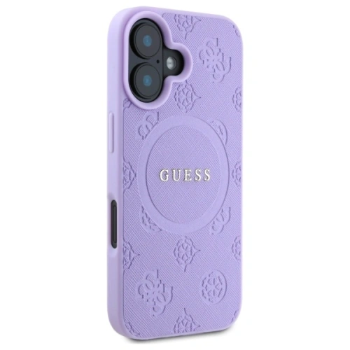 Etui Guess GUHMP16MPSAPSMEU Apple iPhone 16 Plus hardcase Saffiano Peony Classic Logo MagSafe fioletowy/purple