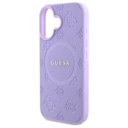 Etui Guess GUHMP16MPSAPSMEU Apple iPhone 16 Plus hardcase Saffiano Peony Classic Logo MagSafe fioletowy/purple