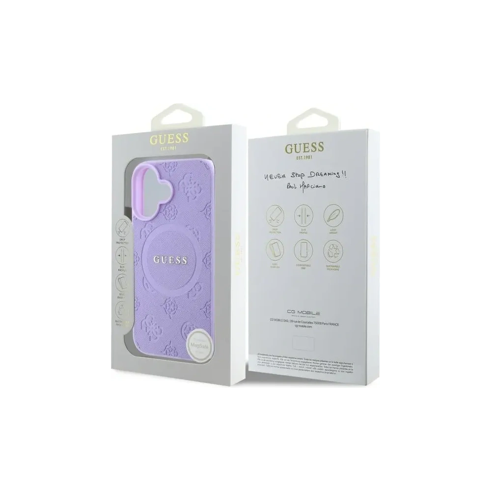 Hurtownia GSM - Guess GUHMP16MPSAPSMEU Apple iPhone 16 Plus kemény tok Saffiano Peony Classic Logo MagSafe lila - GUE4144 - {ean13} - Hurt