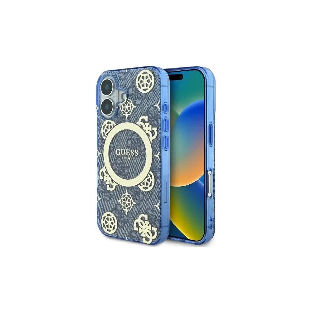 Hurtownia GSM - Etui Guess GUHMP16SH4PYEEB Apple iPhone 16 hardcase IML Peony On 4G Background MagSafe niebieski/blue - GUE4145 - {ean13} - Hurt