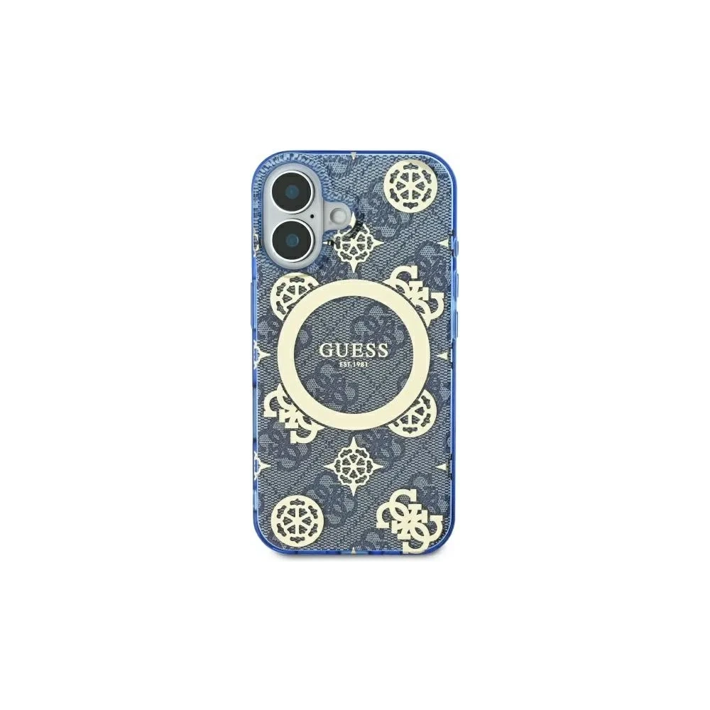 Hurtownia GSM - Etui Guess GUHMP16SH4PYEEB Apple iPhone 16 hardcase IML Peony On 4G Background MagSafe niebieski/blue - GUE4145 - {ean13} - Hurt
