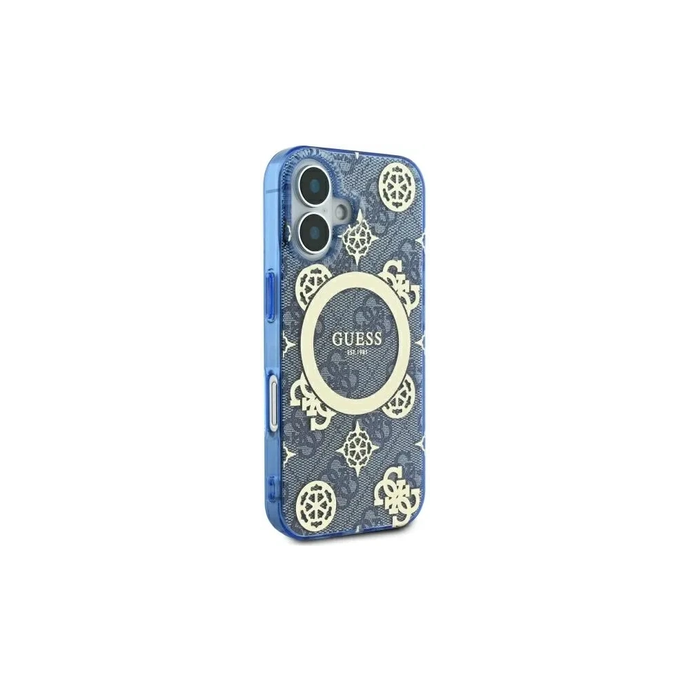Hurtownia GSM - Etui Guess GUHMP16SH4PYEEB Apple iPhone 16 hardcase IML Peony On 4G Background MagSafe niebieski/blue - GUE4145 - {ean13} - Hurt