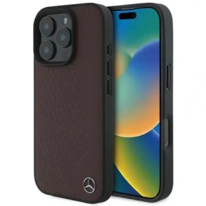 Hurtownia GSM - Etui Mercedes MEHMP16X23RBGVR Apple iPhone 16 Pro Max hardcase MB Wood Imitation Leather MagSafe czerwony/red - MRS271 - {ean13} - Hurt