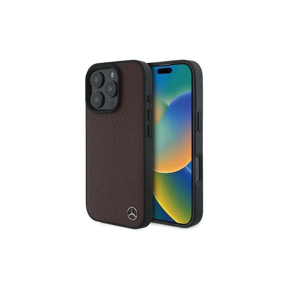 Hurtownia GSM - Mercedes MEHMP16X23RBGVR Apple iPhone 16 Pro Max Hartschale MB Holzimitat Leder MagSafe rot - MRS271 - {ean13} - Hurt