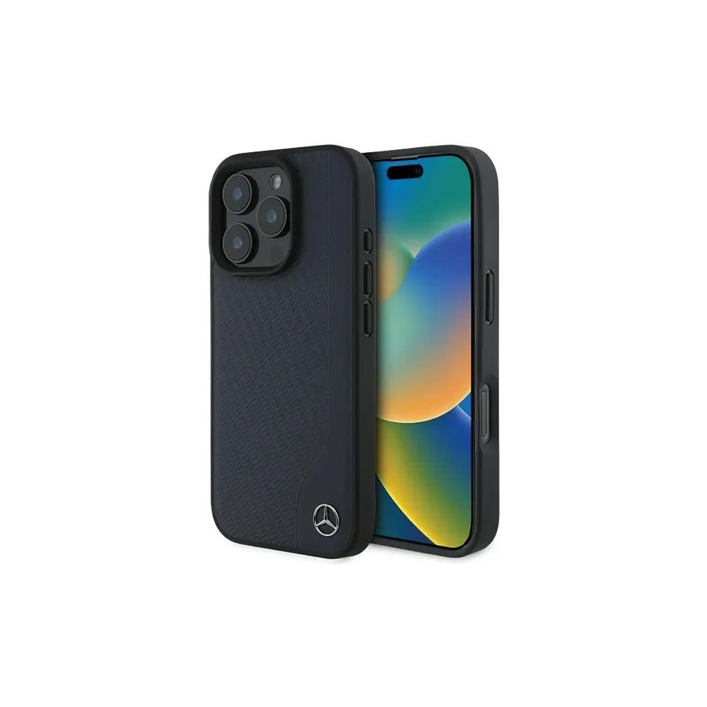 Hurtownia GSM - Mercedes MEHMP16X23RBGVV Apple iPhone 16 Pro Max keménytok MB Fa Imitációs Bőr MagSafe sötétkék - MRS272 - {ean13} - Hurt