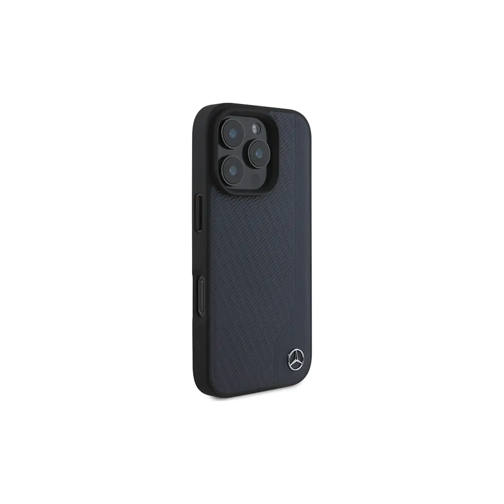 Wholesale Mercedes MEHMP16X23RBGVV Apple iPhone 16 Pro Max hardcase MB Wood Imitation Leather MagSafe navy - MRS272 - {ean13} - Hurt