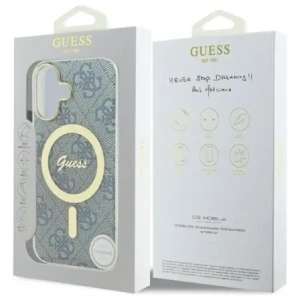 Etui Guess GUHMP16SH4STB Apple iPhone 16 hardcase IML 4G MagSafe niebieski/blue