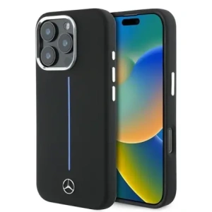 Hurtownia GSM - Etui Mercedes MEHMP16X23SUMBK Apple iPhone 16 Pro Max hardcase Silicone Blue Stripe MagSafe czarny/black - MRS277 - {ean13} - Hurt