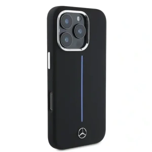 Hurtownia GSM - Etui Mercedes MEHMP16X23SUMBK Apple iPhone 16 Pro Max hardcase Silicone Blue Stripe MagSafe czarny/black - MRS277 - {ean13} - Hurt