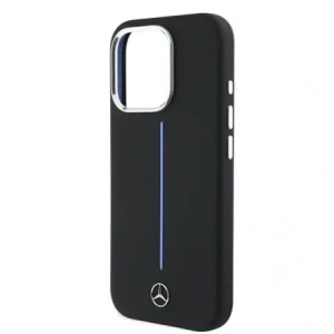 Wholesale Mercedes MEHMP16X23SUMBK Apple iPhone 16 Pro Max hardcase Silicone Blue Stripe MagSafe black - MRS277 - {ean13} - Hurt