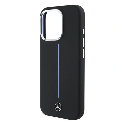 Etui Mercedes MEHMP16X23SUMBK Apple iPhone 16 Pro Max hardcase Silicone Blue Stripe MagSafe czarny/black