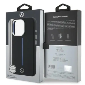 Hurtownia GSM - Etui Mercedes MEHMP16X23SUMBK Apple iPhone 16 Pro Max hardcase Silicone Blue Stripe MagSafe czarny/black - MRS277 - {ean13} - Hurt