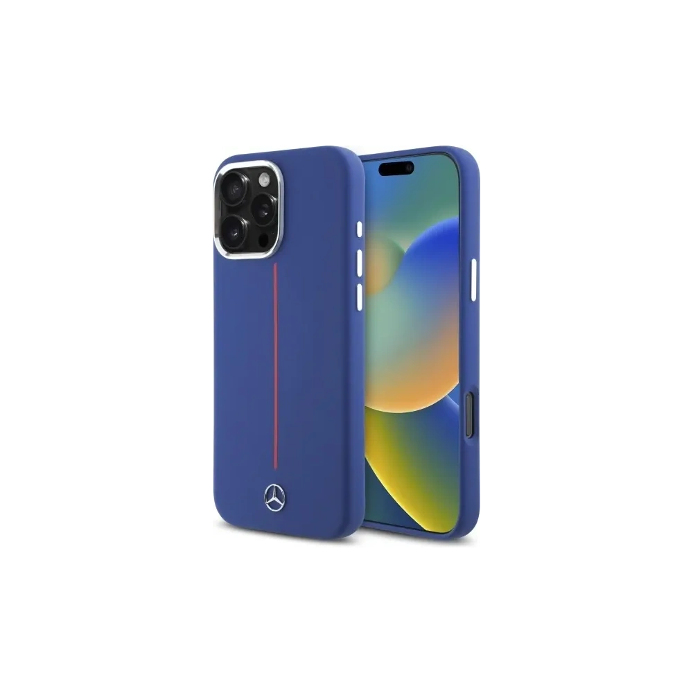 Hurtownia GSM - Etui Mercedes MEHMP16X23SUMRV Apple iPhone 16 Pro Max hardcase Silicone Red Stripe MagSafe granatowy/navy - MRS278 - {ean13} - Hurt