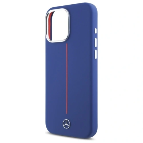 Etui Mercedes MEHMP16X23SUMRV Apple iPhone 16 Pro Max hardcase Silicone Red Stripe MagSafe granatowy/navy
