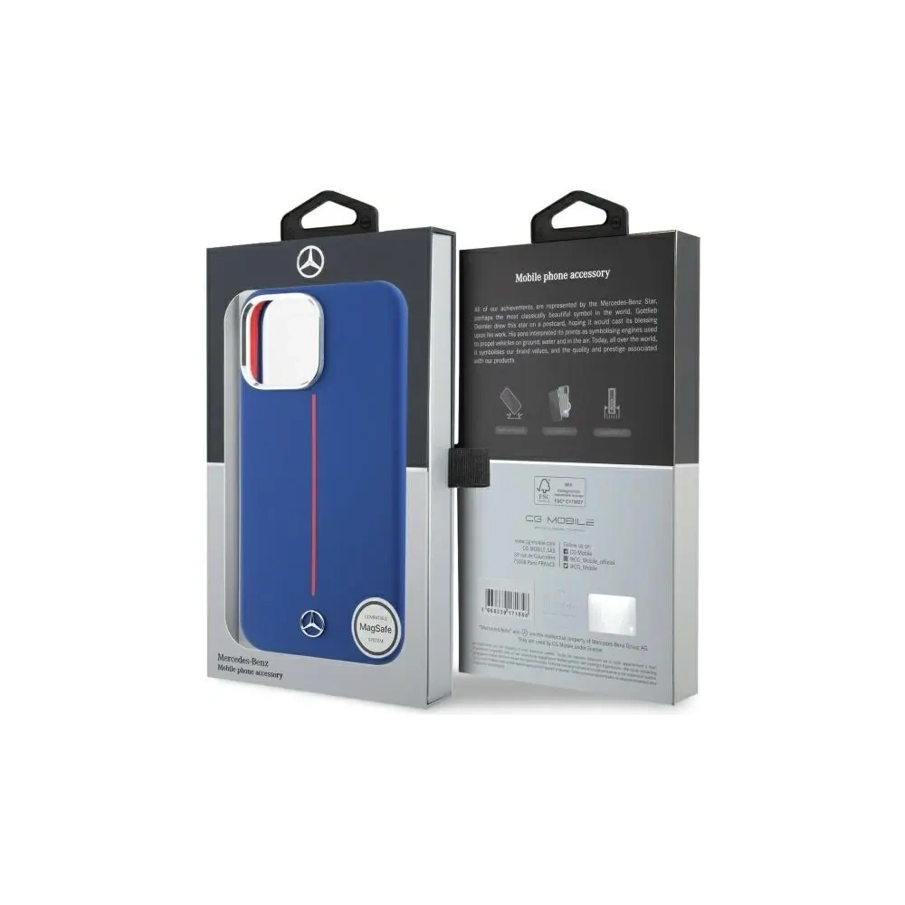 Hurtownia GSM - Etui Mercedes MEHMP16X23SUMRV Apple iPhone 16 Pro Max hardcase Silicone Red Stripe MagSafe granatowy/navy - MRS278 - {ean13} - Hurt