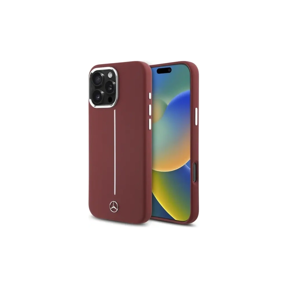 Hurtownia GSM - Etui Mercedes MEHMP16X23SUMSR Apple iPhone 16 Pro Max hardcase Silicone White Stripe MagSafe czerwony/red - MRS279 - {ean13} - Hurt