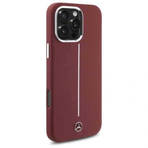 Etui Mercedes MEHMP16X23SUMSR Apple iPhone 16 Pro Max hardcase Silicone White Stripe MagSafe czerwony/red
