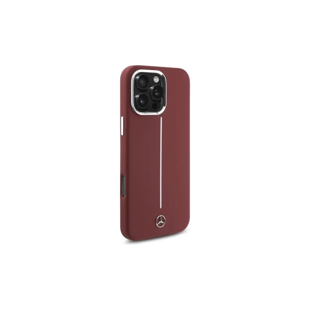 Hurtownia GSM - Mercedes MEHMP16X23SUMSR Apple iPhone 16 Pro Max kemény tok Szilikon Fehér Csík MagSafe piros - MRS279 - {ean13} - Hurt