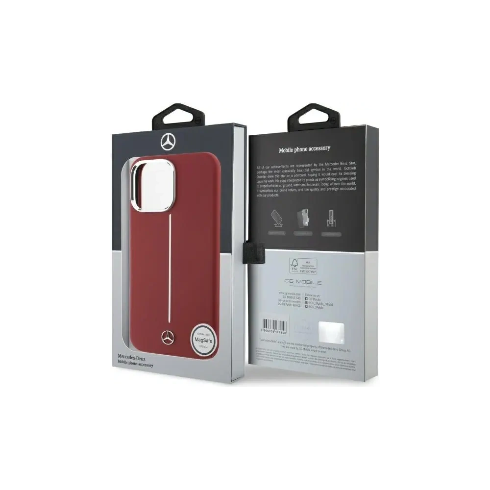Hurtownia GSM - Etui Mercedes MEHMP16X23SUMSR Apple iPhone 16 Pro Max hardcase Silicone White Stripe MagSafe czerwony/red - MRS279 - {ean13} - Hurt
