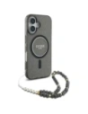 Hurtownia GSM - Etui Guess GUHMP16SHGCRELSK Apple iPhone 16 hardcase IML Glitter With Pearl Strap MagSafe czarny/czarny - GUE4155 - {ean13} - Hurt