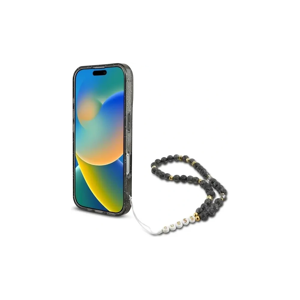 Hurtownia GSM - Guess GUHMP16SHGCRELSK Apple iPhone 16 Hardcase IML Glitter mit Perlenarmband MagSafe schwarz - GUE4155 - {ean13} - Hurt