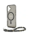 Hurtownia GSM - Guess GUHMP16SHGCRELSK Apple iPhone 16 kemény tok IML csillogó gyöngy pánttal MagSafe fekete - GUE4155 - {ean13} - Hurt