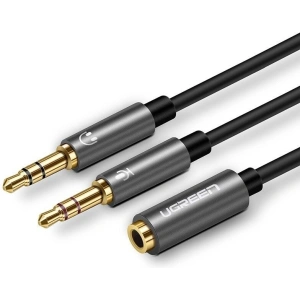 Distribuitor audio AUX UGREEN căști + microfon pentru cablu mini jack 3,5 mm, 28cm