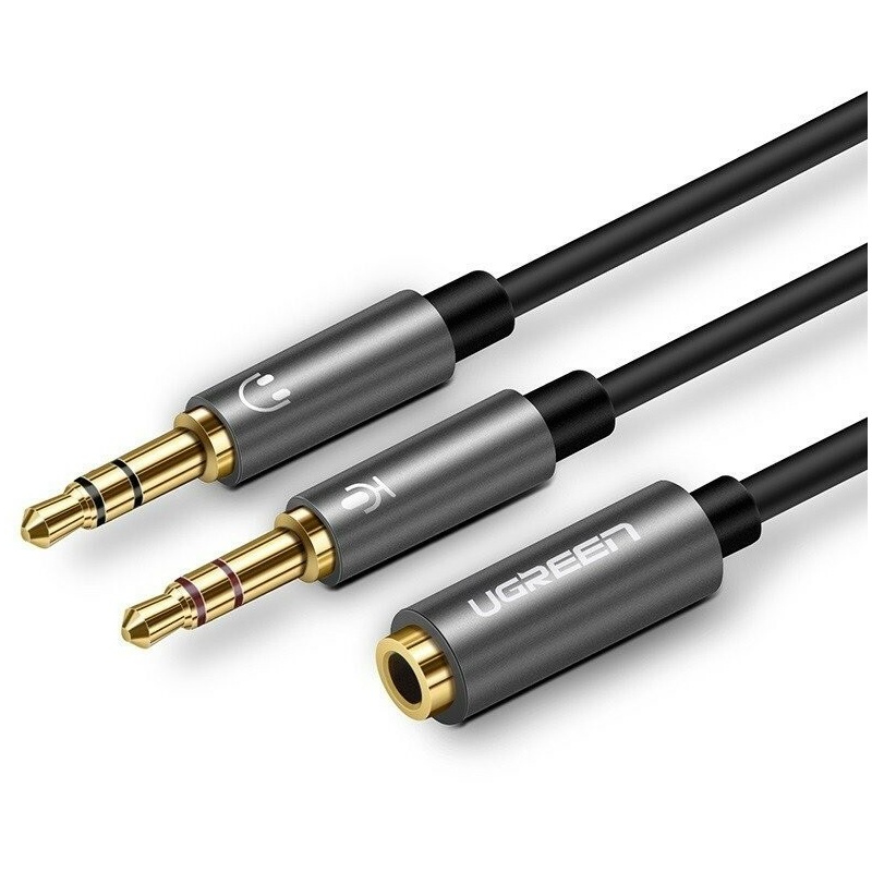 UGREEN 3.5mm Female to 2 male audio cable Black
