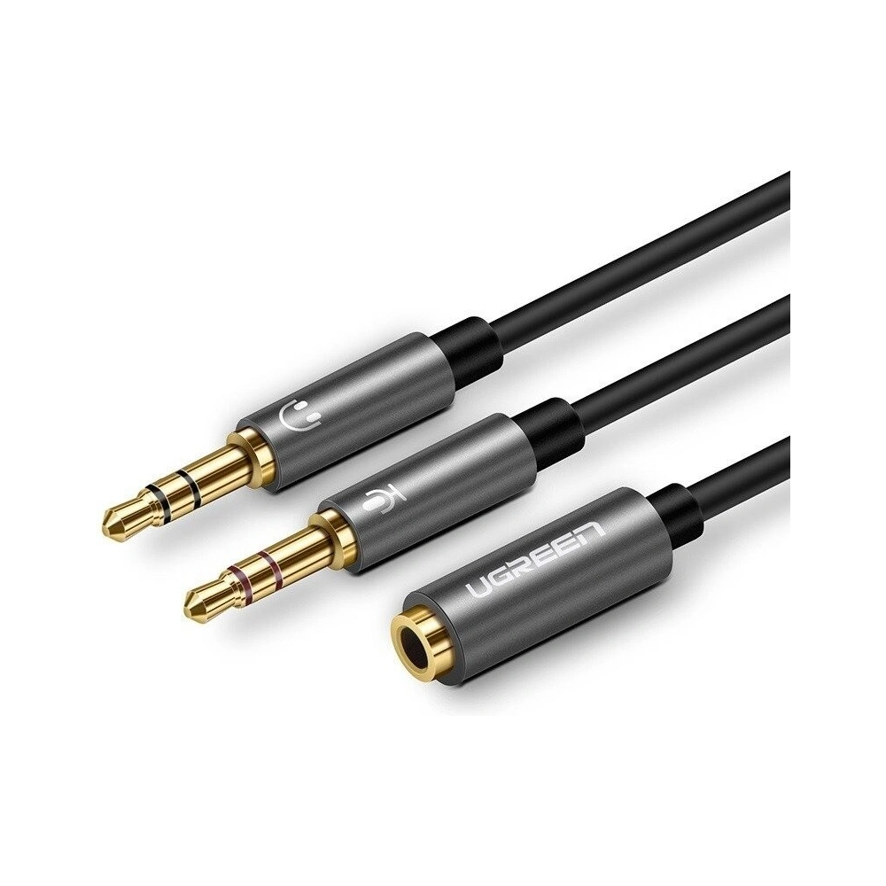 Hurtownia GSM - Rozdzielacz audio AUX UGREEN słuchawki + mikrofon do kabel mini jack 3,5 mm, 28cm - UGR233 - {ean13} - Hurt