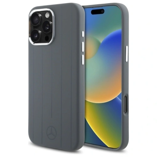 Etui Mercedes MEHMP16X23SUVSA Apple iPhone 16 Pro Max hardcase Silicone Vertical Tonal Stripes MagSafe szary/grey