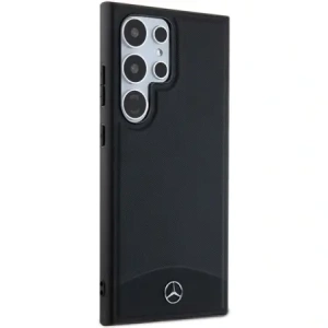 Mercedes MEHMS24L23RBARK Samsung Galaxy S24 Ultra kemény tok bőrszerű textúrával és sima MagSafe fekete