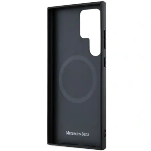 Mercedes MEHMS24L23RBARK Samsung Galaxy S24 Ultra Hardcase aus Leder mit strukturiertem & glattem MagSafe in Schwarz