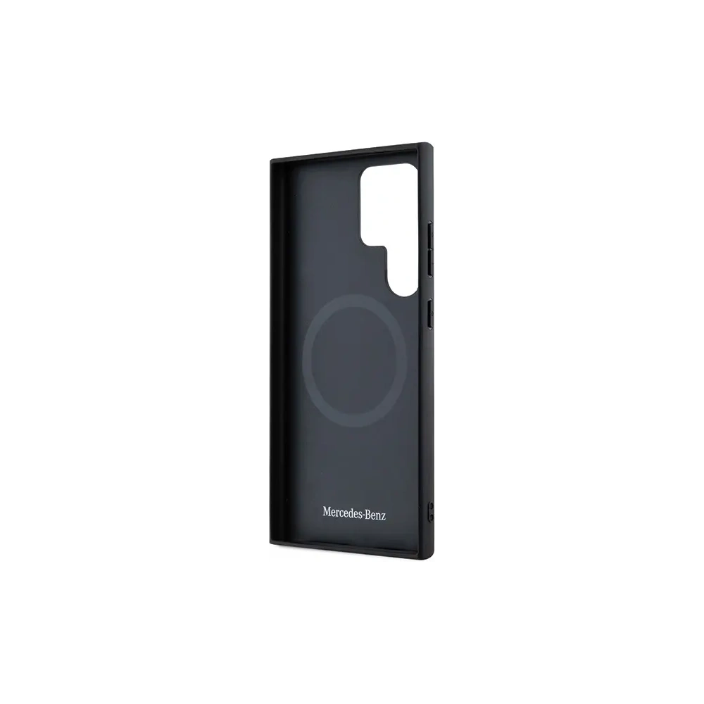 Hurtownia GSM - Mercedes MEHMS24L23RBARK Samsung Galaxy S24 Ultra husă din piele texturată & simplă MagSafe neagră - MRS283 - {ean13} - Hurt