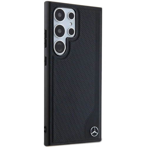 Etui Mercedes MEHMS24L23RBGVK Samsung Galaxy S24 Ultra hardcase Leather Debossed Line MagSafe czarny/black