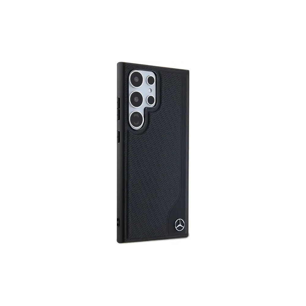 Hurtownia GSM - Mercedes MEHMS24L23RBGVK Samsung Galaxy S24 Ultra husa din piele dură cu linie debossată MagSafe neagră - MRS284 - {ean13} - Hurt
