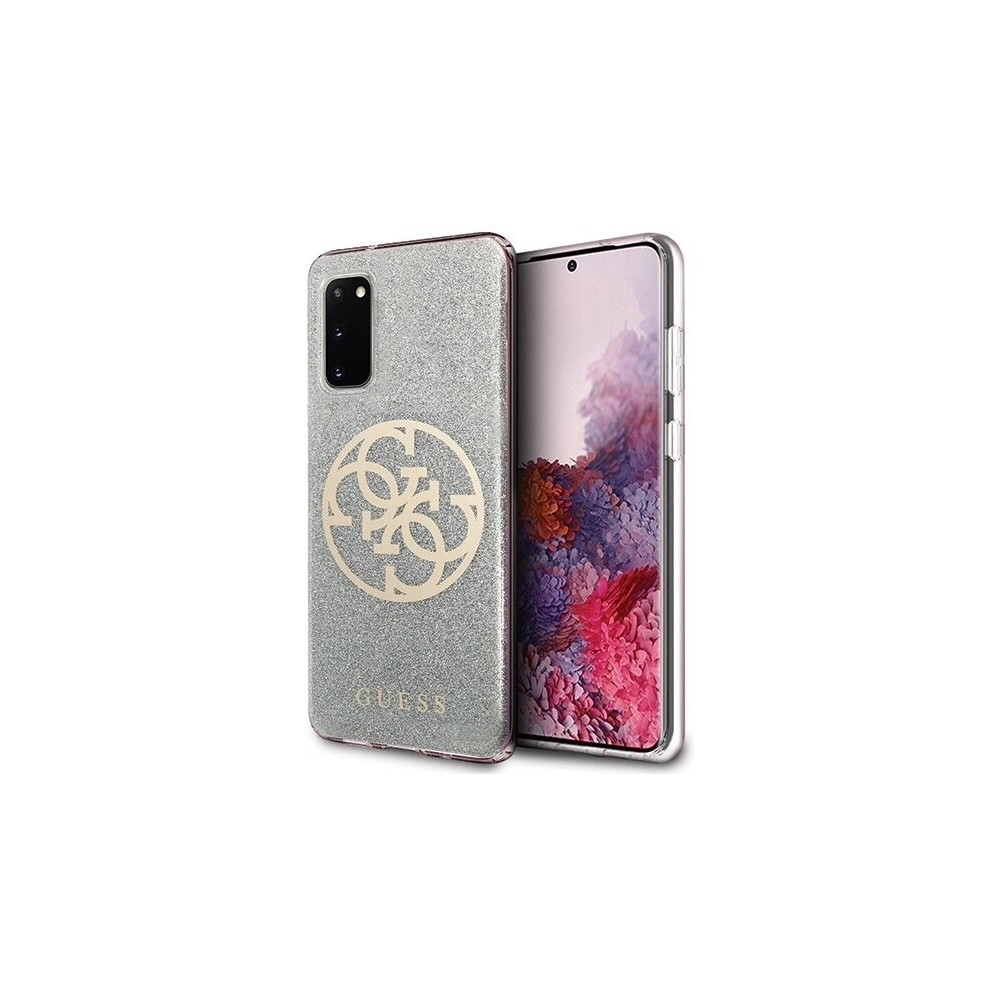 Wholesale Guess GUHCS62PCUGLLG S20 G980 light grey hard case Glitter 4G Circle Logo - GUE361GRY - {ean13} - Hurt