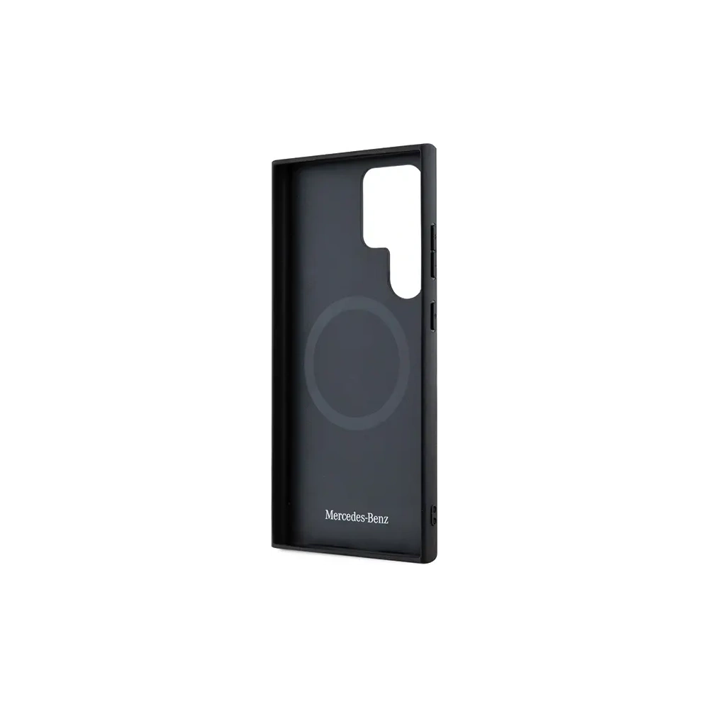 Hurtownia GSM - Mercedes MEHMS24L23RBGVK Samsung Galaxy S24 Ultra husa din piele dură cu linie debossată MagSafe neagră - MRS284 - {ean13} - Hurt