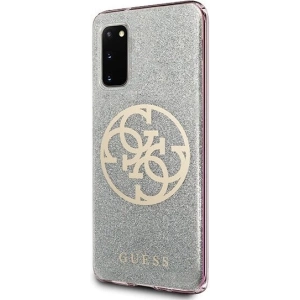 Hurtownia GSM - Etui Guess GUHCS62PCUGLLG Samsung Galaxy S20 jasnoszary/light grey hard case Glitter 4G Circle Logo - GUE361GRY - {ean13} - Hurt