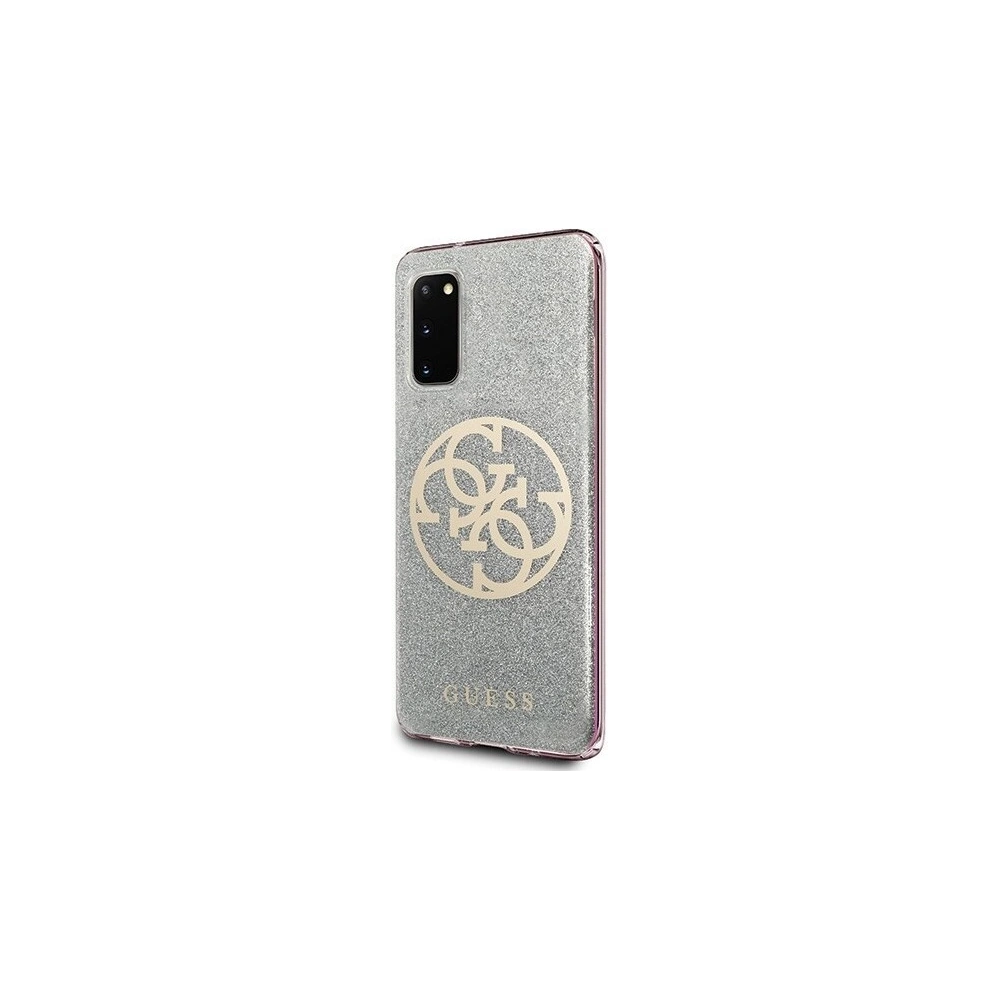 Hurtownia GSM - Etui Guess GUHCS62PCUGLLG Samsung Galaxy S20 jasnoszary/light grey hard case Glitter 4G Circle Logo - GUE361GRY - {ean13} - Hurt