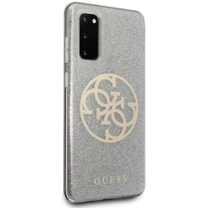 Hurtownia GSM - Etui Guess GUHCS62PCUGLLG Samsung Galaxy S20 jasnoszary/light grey hard case Glitter 4G Circle Logo - GUE361GRY - {ean13} - Hurt
