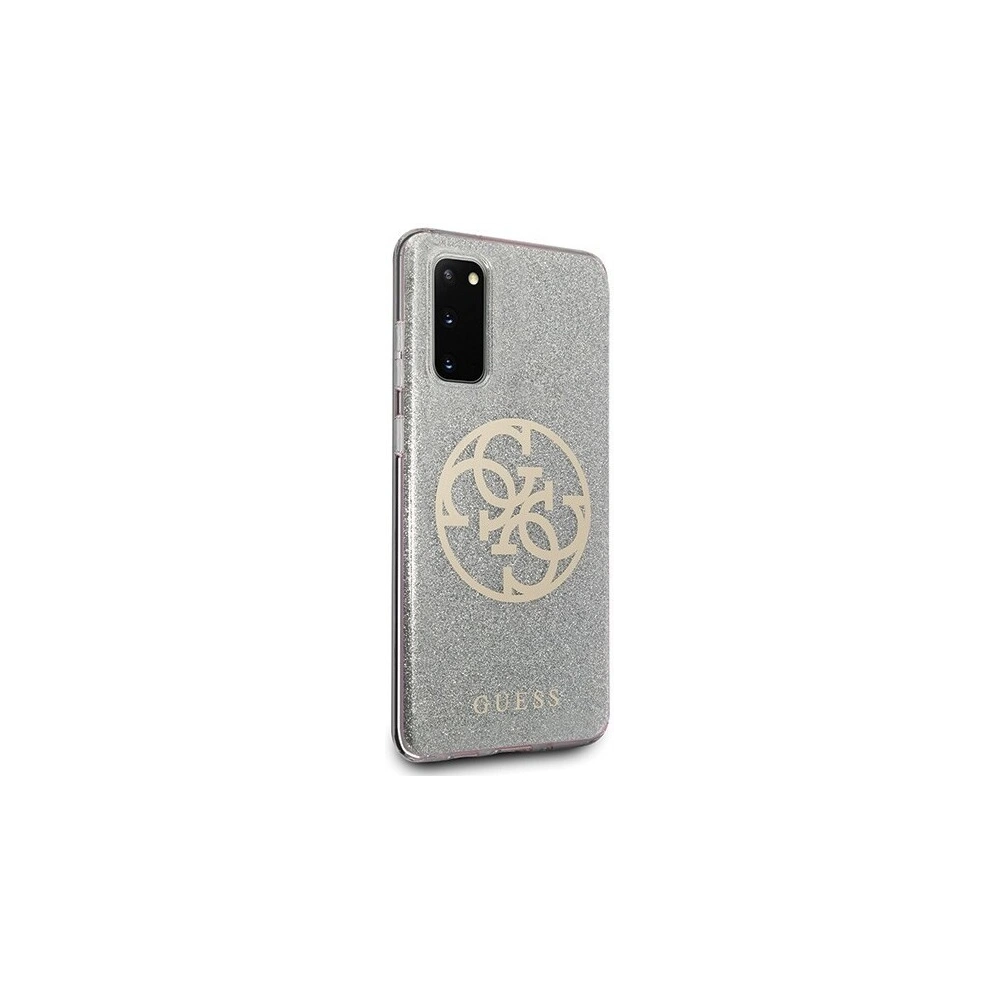 Hurtownia GSM - Etui Guess GUHCS62PCUGLLG Samsung Galaxy S20 jasnoszary/light grey hard case Glitter 4G Circle Logo - GUE361GRY - {ean13} - Hurt