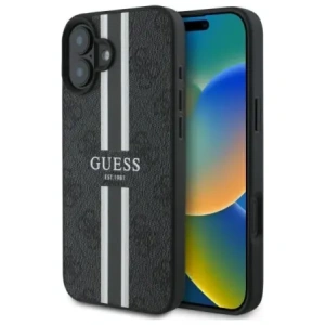 Etui Guess GUHMP16SP4RPSK Apple iPhone 16 hardcase 4G Printed Stripes MagSafe czarny/black