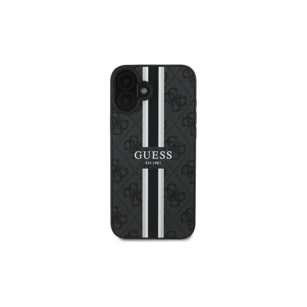 Hurtownia GSM - Etui Guess GUHMP16SP4RPSK Apple iPhone 16 hardcase 4G Tištěné pruhy MagSafe černé/black - GUE4157 - {ean13} - Hurt